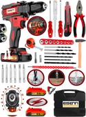 Eisenn Germany 45 Kademe Torq Best Pro 398 Wf 20 Ah Çift Akülü Vidalama Şarjlı Matkap 37 Pcs Komple Set - 1
