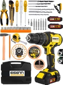 Eisenn Germany Spider E-3737 Yellow 45 Torq Kademeli Çift Akülü Vidalama Matkap 37 Pcs Komple Set Hediyeli - 1