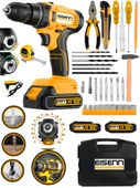 Eisenn Yellow E-1537 Lion 2 Akülü Metal Şanzıman Turbo Şarjlı Matkap Vidalama 37 Pcs Set 45 Torq - 1