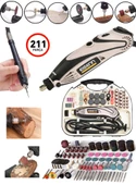 Eisenn Germany Devir Ayarlı Gravür Oyma Yazı Yazma Zımpara Makinesi 750 W Uzatma Spiralli Esnek Şaftlı 211 Pcs Set Hediyeli - 1