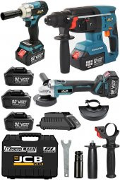 ProJcb Plus American Lion Akülü 3 Lü Mega Set Kırıcı Delici Somun Sıkma Taşlama Çantalı 3 Bataryalı - 1