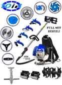 Wacker Pro German WR 465 10 İn 1 Sırt Tipi Ot Çim Biçme Tırpanı+Toprak Eşeleme+Akrobat Çapa Aparatı Çelik Fırça - 1