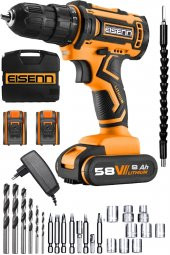 Eisenn Germany Technology Diamond Metal Şanzıman 58 V 8 Ah Samsung Çift Akülü Vidalama Matkap Set - 1