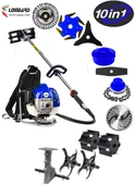LOMBARD 10 İN 1 LD-1800 V10 Motor Sırt Tipi Ot Çim Çalı Biçme Tırpanı +Toprak Eşeleme+Akrobat Çapa Aparat - 1