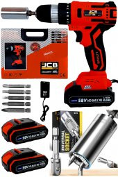 ProJcb Plus American Red Brusless Motor Pro 30 Samsung Çift Akülü Vidalama Matkap  7-19 Universal Soket - 1