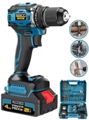 Eisenn Alman Teknoloji E-013 Blue Ex-520 Kömürsüz Motor Darbeli Çift Akülü Vidalama Matkap 84 Pcs - 2