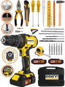 Eisenn Alman Teknoloji Jake E-1637 Bakır Sargı Motor 2 Akülü Seri Vidalama Matkap 37 Pcs Combo Set - 1