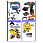 ProJcb Plus American Kırıcı Delici Akülü Matkap Taşlama Dekupaj 4 Lü Set - 1
