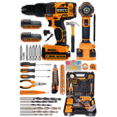 Eisenn Alman 58 V 8 AH DARBELİ Lion Çift Akülü Metal Şanzıman Turbo Şarjlı Matkap + 100 PCS Set Hediyeli - 1