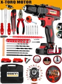 Eisenn Strax E-14394 Metal Şanzıman 2 Akülü 37 Pcs Set Hediyeli Akülü Vidalama Matkap 45 Torq Kademeli - 1