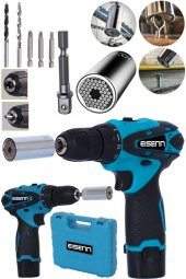 Eisenn Alman Quick 46 V 5 Ah Li-On Samsung Çift Akülü Matkap 5 Pcs Uç + 7-19 Mm Akıllı Soket - 2