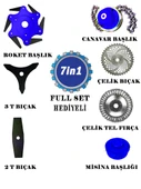 Eisenn Alman EFR 691 7 İN 1 Sırt Tipi Benzinli Motorlu Ot Çalı Tırpanı Çim Biçme Makinesi Çelik Fırça - 2