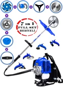 Eisenn Alman EFR 691 7 İN 1 Sırt Tipi Benzinli Motorlu Ot Çalı Tırpanı Çim Biçme Makinesi Çelik Fırça - 1