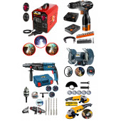 ProJcb Plus Deluxe 5 Lı Set Kaynak Mak Hilti Şarjlı Matkap Spiral Taşlama Çark bileme - 1