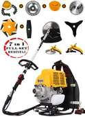 Wacker Pro Alman 20 HP 7 İN 1 Sırt Tipi Benzinli Motorlu Ot Çalı Tırpanı Çim Biçme Makinesi Çelik Fırça - 1