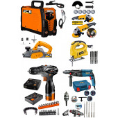 ProJcb Plus American 6 Lı Set İnvertör Kaynak Kırıcı Delici Şarjlı Matkap Dekupaj Planya Spiral - 1