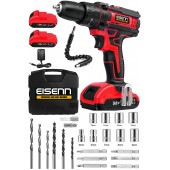Eisenn Germany Technology RED CURRENT Motor 58 V 8 AH Çelik Şanzıman Çift Akülü Vidalama Matkap + Usta Set - 1