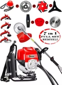 Wacker Pro Alman 20 HP 7 İN 1 Sırt Tipi Benzinli Motorlu Ot Çalı Tırpanı Çim Biçme Makinesi Çelik Fırça - 1