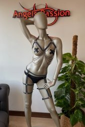 Gece Club Elbiseleri Işıkta Yansıyan Harness Takım - 2