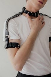 Boyun - Pazu ve Omuz Detaylı Şık Erkek Harness - APFTM90 - 2
