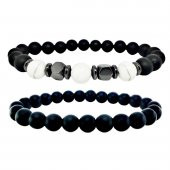 Havlit & Oniks & Hematit İkili Erkek Doğal Taş Bileklik - 1