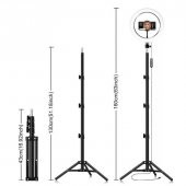 Işıklı Tripod Telefon Tutucu Ring Light RGB-26 - 3
