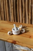 Mermer Havan Seti Orta Boy Doğaltaş Mermer Havan Seti 9 x 7 Cm - 2
