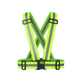 Yüksek Görünürlüklü Reflektörlü Ayarlanabilir Yeşil Motosiklet Kemeri Reflektörlü Yeni Yasaya Uygun thumbnail 6