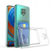Xiaomi Redmi Note 9 Pro Kılıf Kartlıklı Şeffaf Setra Clear Silikon Kapak - 1
