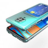 Xiaomi Redmi Note 9S Kılıf Kartlıklı Şeffaf Setra Clear Silikon Kapak - 3