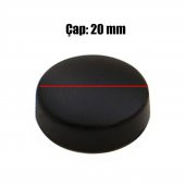Dekoratif Vida Kapağı Kapatıcı 20 mm Mat Siyah Vida Tapası Tıpası (10 ADET) - 2