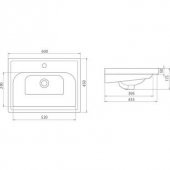 Turkuaz Cerastyle Frame Etajer Uyumlu Damlalıklı Lavabo 60x45 cm - 3