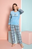 Nisanca Kışlık Kadın Polar Pijama Takımı - Yılbaşı Pijaması - 3