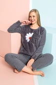 Nisanca Kışlık Kadın Polar Pijama Takımı - Yılbaşı Pijaması - 12
