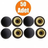 Dekoratif Vida Kapağı Kapatıcı 20 mm Mat Siyah Vida Tapası Tıpası (50 ADET) - 1