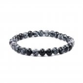 Pigado Hakiki Doğaltaş Obsidyen Taşı Unisex Bileklik - 1