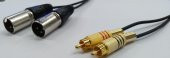 2x XLR Erkek to 2x RCA Gold Erkek Kablo 1.5 Metre thumbnail 1