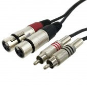 2x XLR Dişi to 2x RCA Erkek Kablo 1.5 Metre - 1