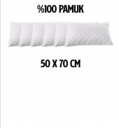 4 ADET Kapitoneli Sıvı Geçirmez Yastık Alezi Yastık Koruyucu Yastık Kılıfı  Pamuklu Beyaz50x70 Cm - 7