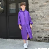 Eva Bordo Pratik Trend Çocuk Yağmurluğu Unisex 8- 12 Yaş Gri Standart - 6
