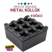 TransForMacion 6 Adet Rexite Siyah Metal 9 Gözlü Kül Tablası - 2
