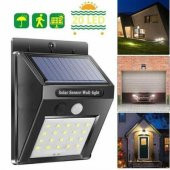 Hareket Sensörlü PIR 20 LED Solar Enerji Su Geçirmez Duvar Lamba - 1