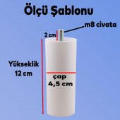 Gizli Mobilya Kanepe Sehpa TV Ünitesi Koltuk Orta Destek Ayağı 12 cm Beyaz Baza Ayak - 3