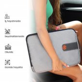 NPO AcePlus 15,6" Macbook,Apple Ipad Uyumlu,Ultra Korumalı Notebook & Tablet Kılıfı/Çantası-Açık Gri - 5