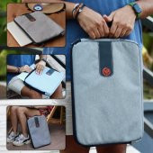 NPO AcePlus 15,6" Macbook,Apple Ipad Uyumlu,Ultra Korumalı Notebook & Tablet Kılıfı/Çantası-Açık Gri - 6
