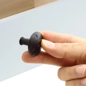Big Düğme Kulp Mobilya Mutfak Çekmece Dolap Dolabı Kapak Kulpu Kulbu Kulpları Mat Siyah Metal thumbnail 2