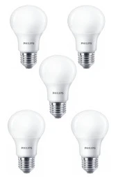 Philips 8W (60W) Led Ampul Sarı 2700K (5 Adet) Tasarruflu Lamba thumbnail 1