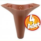 Mobilya Kanepe Sehpa Ünite Koltuk Ayağı Ahşap Desenli 12 cm Kahverengi Baza Ayak (4 ADET) - 1
