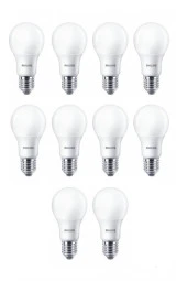 Philips 8W (60W) Led Ampul Sarı 2700K (10 Adet) Tasarruflu Lamba thumbnail 1
