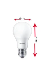 Philips 8W (60W) Led Ampul Sarı 2700K (10 Adet) Tasarruflu Lamba thumbnail 2